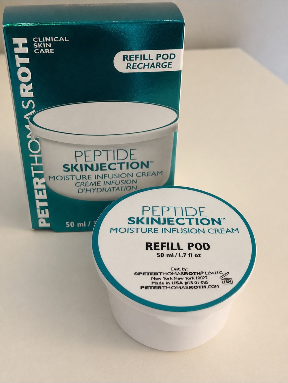 Peter Thomas Roth Peptide Skinjection Moisture Infusion Cream.REFILL POD. 50 ML
